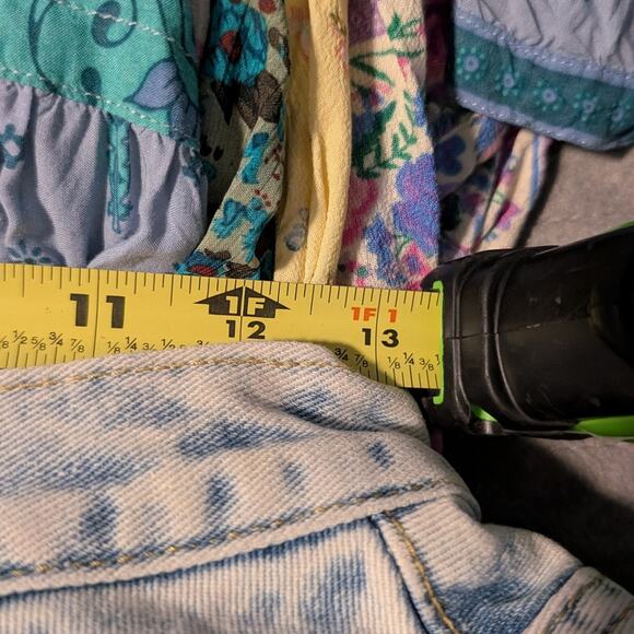 Distressed Blue Jean Shorts with Frayed Hem - Picture 6 of 6